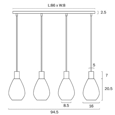 Tresor Pendant Light 4Lt