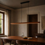 Truso LED Pendant Light CCT 30w Black & Walnut — lifestyle