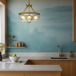 Valmont CTC Pendant Light 5Lt in Brass — lifestyle