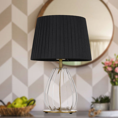 Veana Table Lamp 1Lt in Antique Gold/Black or Chrome/Iv