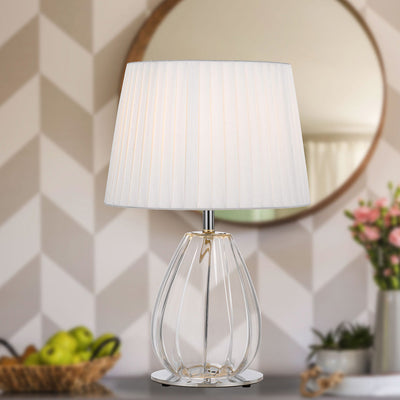 Veana Table Lamp 1Lt in Antique Gold/Black or Chrome/Iv