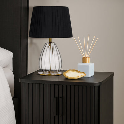 Veana Table Lamp 1Lt in Antique Gold/Black or Chrome/Ivory — lifestyle