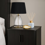 Veana Table Lamp 1Lt in Antique Gold/Black or Chrome/Iv — lifestyle