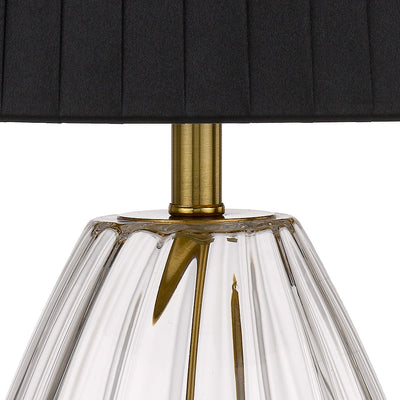 Veana Table Lamp 1Lt in Antique Gold/Black or Chrome/Iv