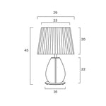 Veana Table Lamp 1Lt in Antique Gold/Black or Chrome/Iv