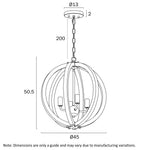 VESTAL 4 LIGHT PENDANT
