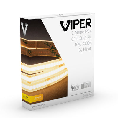 Viper 10w per metre 2m COB LED Strip Kit - IP54 complete with Dimmable LED driver