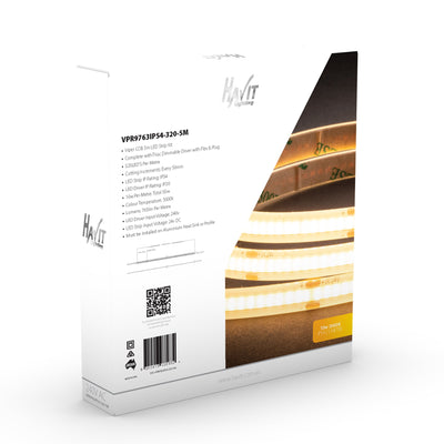 Viper 10w per metre 5m COB LED Strip Kit - IP54 complete with Dimmable LED driver