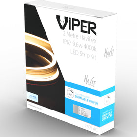 Viper 9.6w per metre 2m Haviflex LED Strip Kit - IP67 complete with Dimmable LED driver