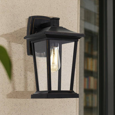 Walton Exterior Wall Light in Black/Clear — lifestyle