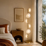 Zecca 6Lt Floor Lamp in Antique Gold & Frost — lifestyle