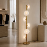 Zecca 6Lt Floor Lamp in Antique Gold & Frost — lifestyle