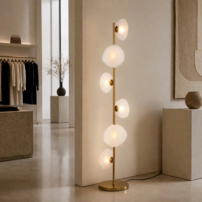 Zecca 6Lt Floor Lamp in Antique Gold & Frost — lifestyle