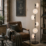 Zecca 6Lt Floor Lamp in Antique Gold & Frost — lifestyle