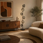 Zecca 6Lt Floor Lamp in Antique Gold & Frost — lifestyle