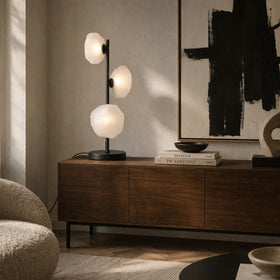 Zecca Table Lamp Black & Frost ZECCA TL3-BKFR Telbix Lightin — lifestyle