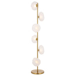 Zecca 6Lt Floor Lamp in Antique Gold & Frost