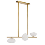 Zecca 3Lt Pendant Light Horizontal in Black & Smoked Gl