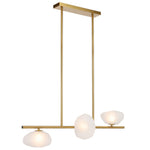 Zecca 3Lt Pendant Light Horizontal in Black & Smoked Gl