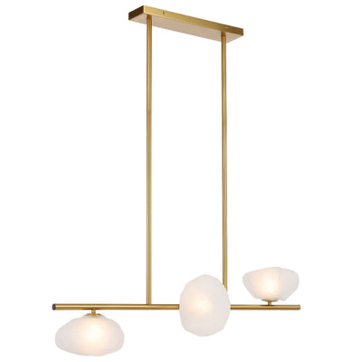 Zecca 3Lt Pendant Light Horizontal in Black & Smoked Gl