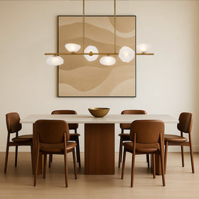 Zecca 6Lt Pendant Light in Black & Smoked Glass — lifestyle