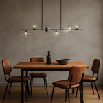 Zecca 6Lt Pendant Light in Black & Smoked Glass — lifestyle