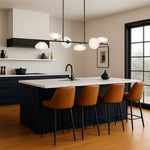 Zecca 6Lt Pendant Light in Black & Smoked Glass — lifestyle