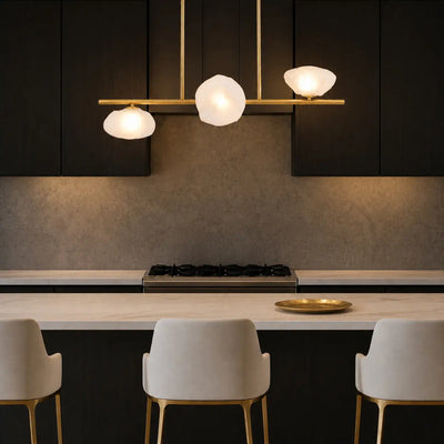 Zecca 3Lt Pendant Light Horizontal in Black & Smoked Gl — lifestyle