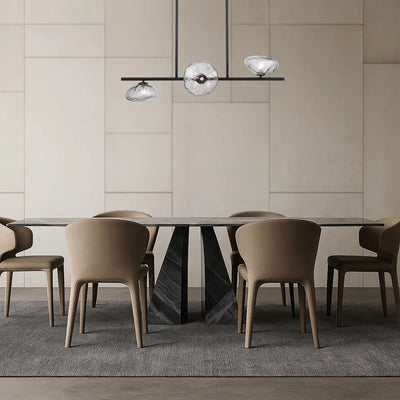 Zecca 3Lt Pendant Light Horizontal in Black & Smoked Gl — lifestyle