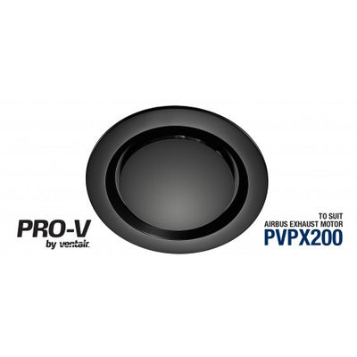 Ventair Matte Black Round Fascia TO Suit Airbus 200 Body (Pvpx200 OR Pvpxec200) ABG200BL-RD Exhaust Fan