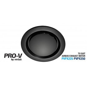 Ventair Matte Black Round Fascia TO Suit Airbus 225 & 250 Body (Pvpx225, Pvpx250, Pvpxec500) ABG250BL-RD Exhaust Fan