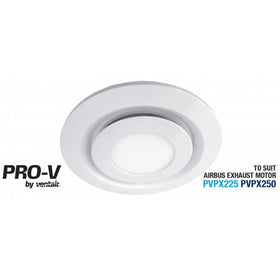 Ventair Low Sheen White Round Fascia With 14W Tri Colour Led Panel TO Suit Airbus 225 & 250 Body (Pvpx225, Pvpx250, Pvpx