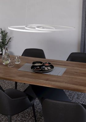 Gianella LED Pendant Light 38w Black, White in the room