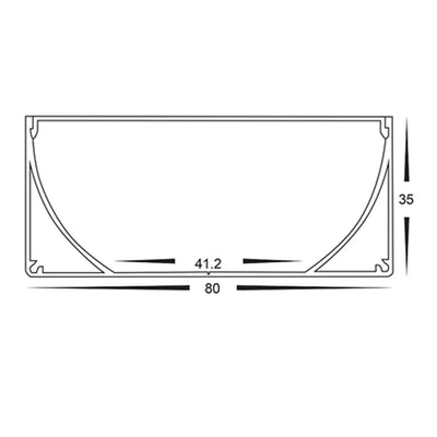 80mm x 35mm Silver Square Aluminium LED Profile Havit Lighting - HV9693-8035