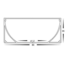 80mm x 35mm Silver Square Aluminium LED Profile Havit Lighting - HV9693-8035