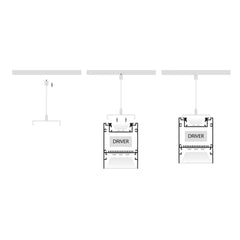60mm x 80mm White Deep Square Up and Down Aluminium LED Profile