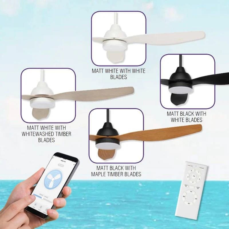 Brilliant Lighting Ceiling Fans 52" (1320mm) Smart WiFi Bahama Ceiling Fan w/ CCT Light & Remote Available in Different Colours Lights-For-You