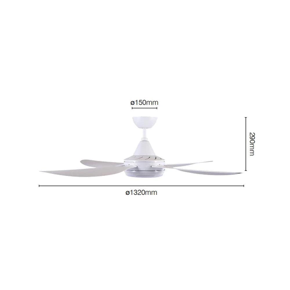 Brilliant Lighting Ceiling Fans 52" Vector DC Ceiling Fan White, Black with Light 22695/XX Brilliant Lighting Lights-For-You