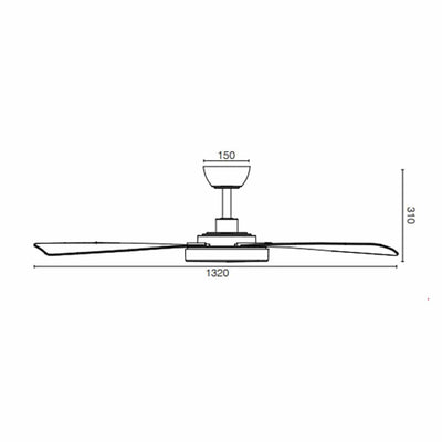Brilliant Lighting Lighting 52" Mascot DC Ceiling Fan White, Black 22197/XX Brilliant Lighting Lights-For-You