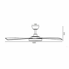 Brilliant Lighting Lighting 52" Mascot DC Ceiling Fan White, Black 22197/XX Brilliant Lighting Lights-For-You