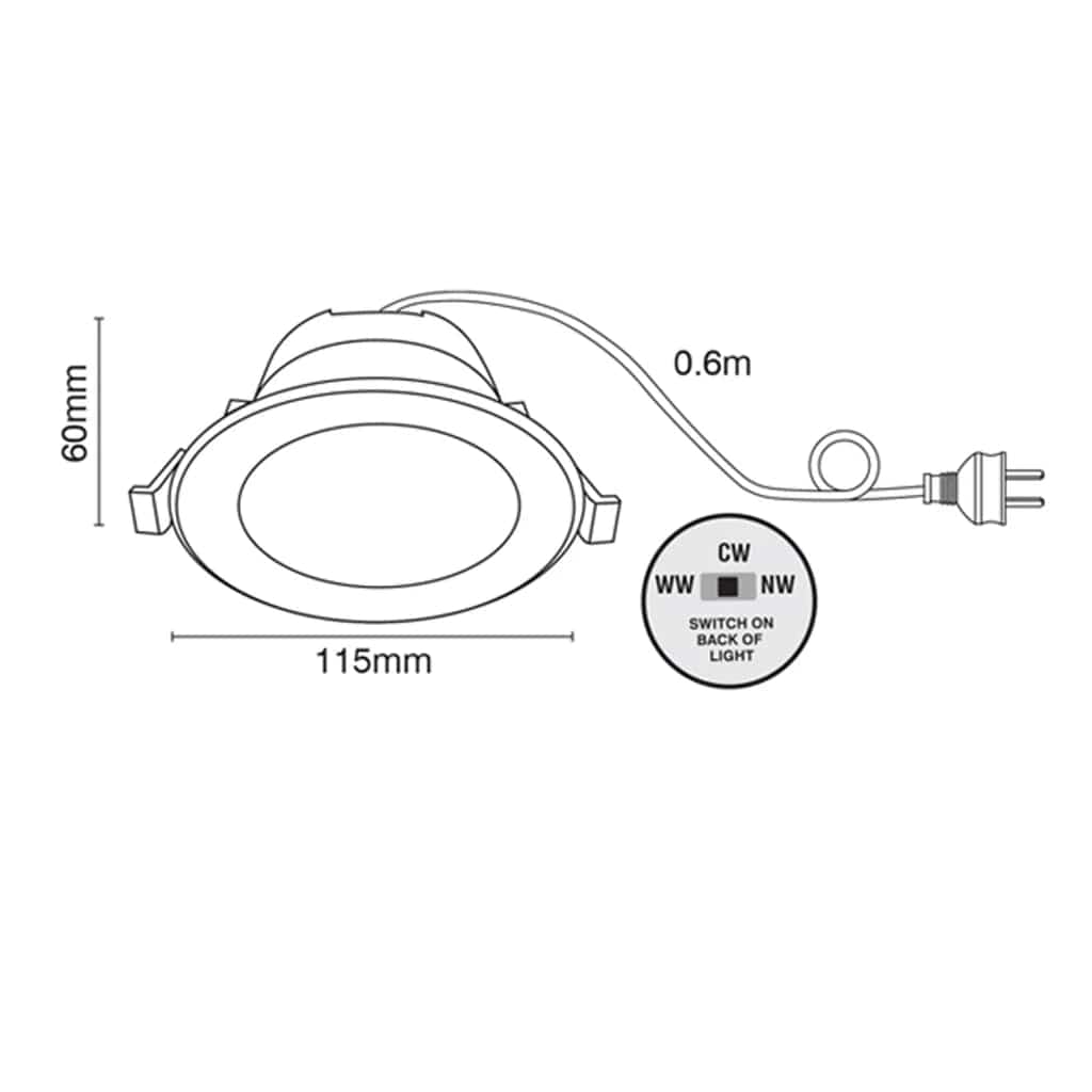 Brilliant Lighting Lighting 82mm Uni Trio LED Downlight 8w White CCT 21931/05 Brilliant Lighting Lights-For-You 21931/05