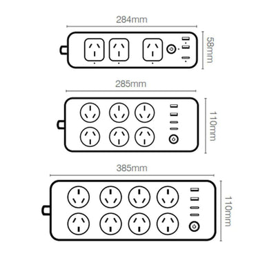 Brilliant Lighting Lighting Cannes Smart WiFi Powerboard with USB-A and USB-C Chargers in White Lights-For-You 21882/05