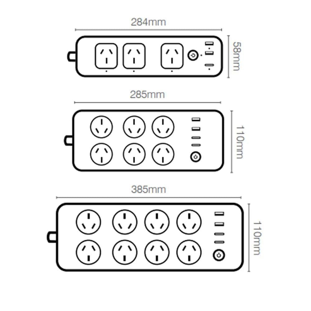 Brilliant Lighting Lighting Cannes Smart WiFi Powerboard with USB-A and USB-C Chargers in White Lights-For-You 22165/05