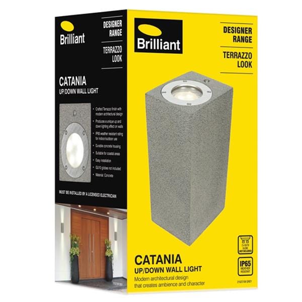 Brilliant Lighting Lighting Catania Terrazzo Outdoor Up/Down Wall Light 2Lt in Grey Lights-For-You 21527/08