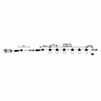 Brilliant Lighting Lighting Celebrate LED Festoon Light Kit 10Lt 6w Black Lights-For-You 22082/06