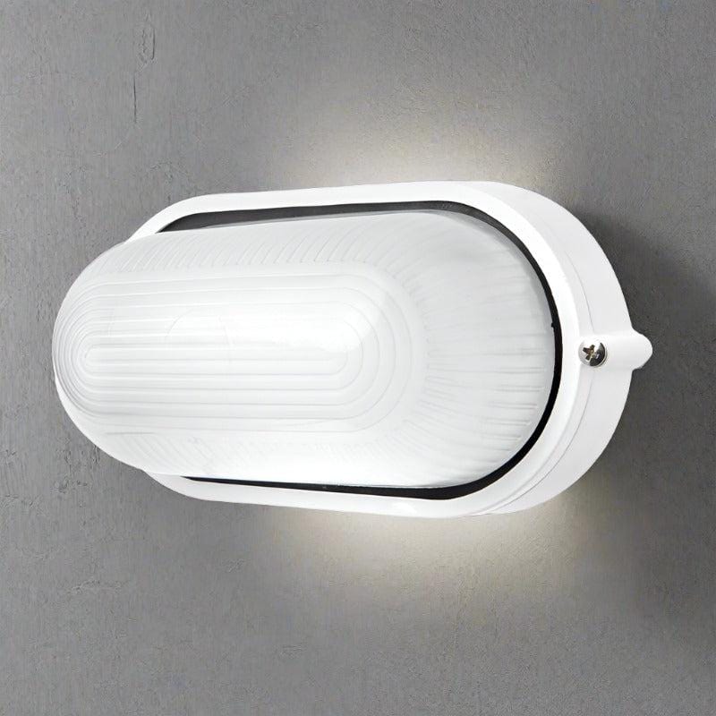 Brilliant Lighting Lighting Essex Oval LED Bunker/Wall Light Exterior Full Face in White or Charcoal Lights-For-You 19929/05