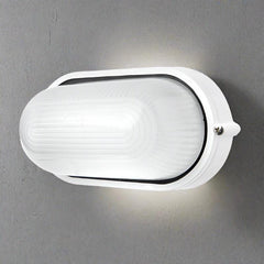 Brilliant Lighting Lighting Essex Oval LED Bunker/Wall Light Exterior Full Face in White or Charcoal Lights-For-You 19929/05