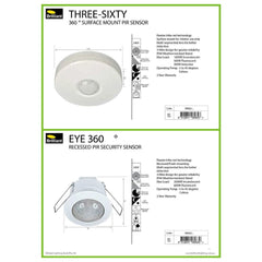 Brilliant Lighting Lighting Eye 360 Degree Recessed PIR Security Sensor in White Lights-For-You 18063/05