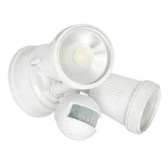 Brilliant Lighting Lighting Hunter Twin LED Flood Light CCT with Sensor 22w in White or Black Lights-For-You 20625/05