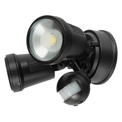 Brilliant Lighting Lighting Hunter Twin LED Flood Light CCT with Sensor 22w in White or Black Lights-For-You 20625/06